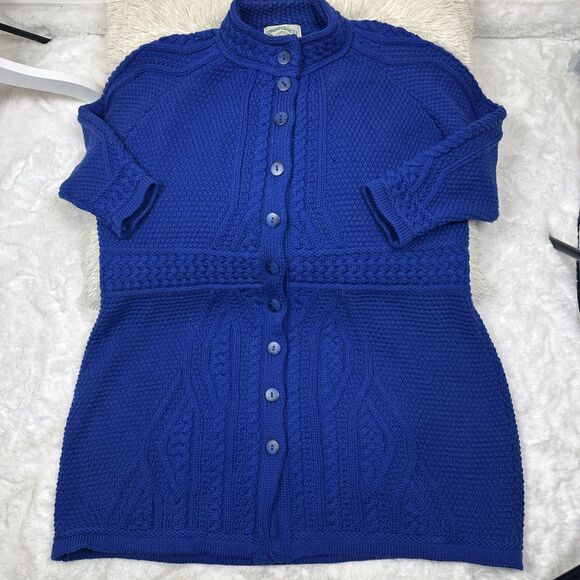 Aran Crafts Women's Irish Cable Knitted  Button-front 100% Merino Wool Size X XL - Picture 2 of 11